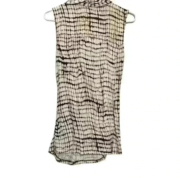 Ann Taylor sleeveless brown and white top. Size medium - Picture 2 of 3